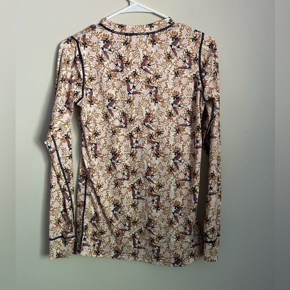 Kari Traa Long Sleeve Thermal Shirt Size Medium Bird Print - Picture 7 of 8